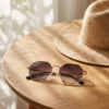 Gold Geometric Octagon Sunglasses — Gradient Grey Lens