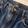 Bershka Medium Wash Denim Shorts — High-Waist Cuffed Hem, EUR 38 / US 6 / UK 10