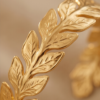 Laurel Leaf Cuff Bracelet — Gold Stainless Steel Open Bangle