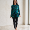 Tropical Print Peplum Burkini Set — 2-Piece Modest Swimwear