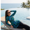 Tropical Print Peplum Burkini Set — 2-Piece Modest Swimwear