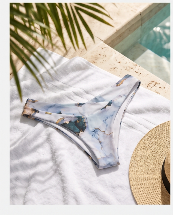 img_2227 Marble Print High-Cut Bikini Bottom — SHEIN Swimwear