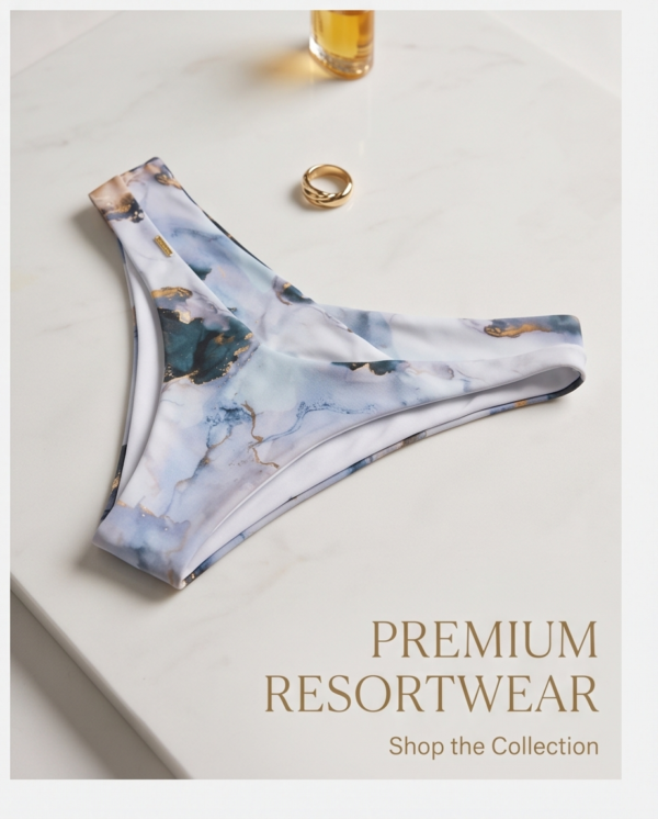 img_2228 Marble Print High-Cut Bikini Bottom — SHEIN Swimwear