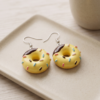 Yellow Frosted Donut Earrings — Fun 3D Sprinkle Dangle Earrings