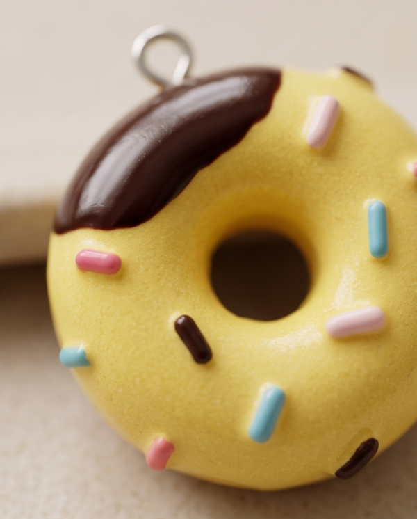 Yellow Frosted Donut Earrings — Fun 3D Sprinkle Dangle Earrings