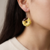 Yellow Frosted Donut Earrings — Fun 3D Sprinkle Dangle Earrings