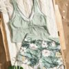 screenshot-155 Sage Green Wrap Top & Pineapple Floral Shorts Swim Set — 2-Piece Tankini