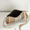 Rainbow Striped Woven Straw Crossbody Bag — Compact Zip Pouch, 21cm