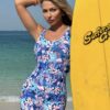 screenshot-129 Tropical Floral Print Boyleg Swim Romper — One-Piece Sporty Swimsuit