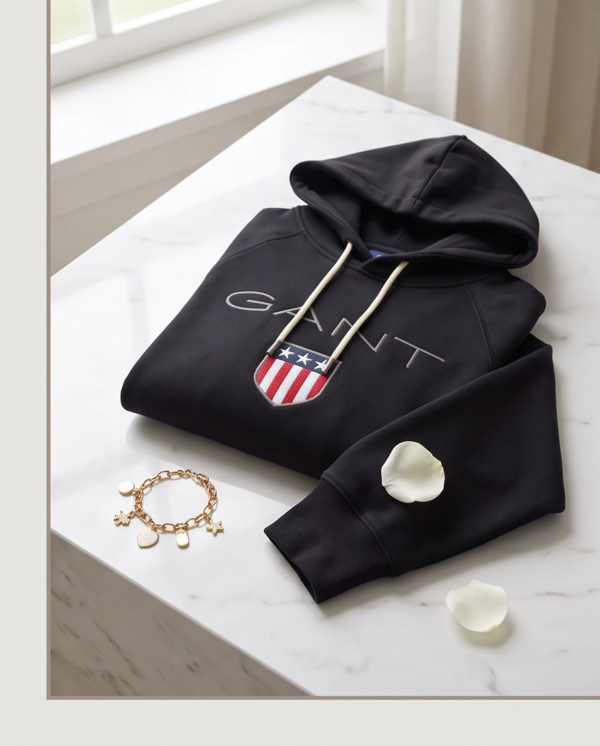 img_3494 GANT Shield Logo Hoodie – Black, M