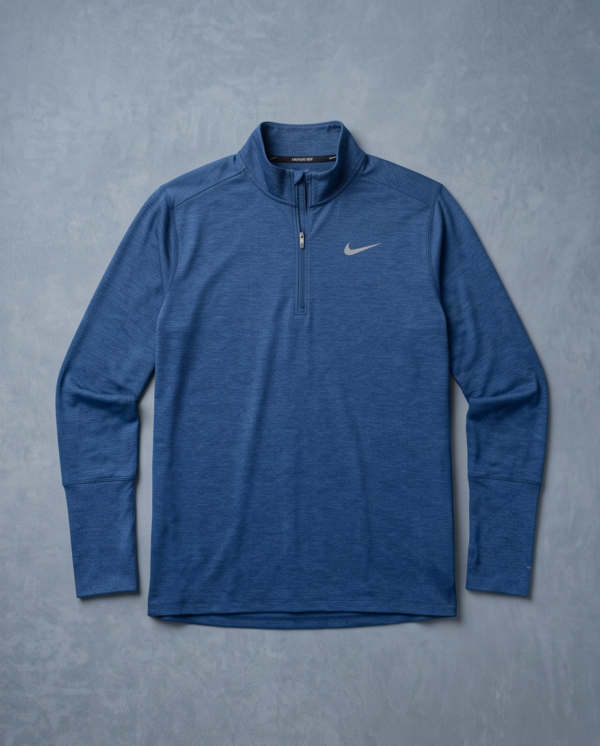 Nike Dri-FIT Quarter-Zip Pullover — Heathered Blue, Size Medium