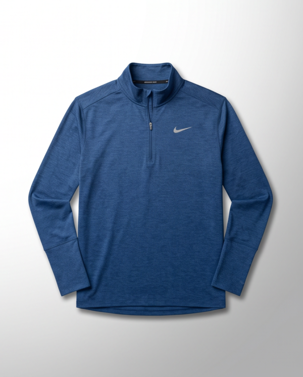 Nike Dri-FIT Quarter-Zip Pullover — Heathered Blue, Size Medium