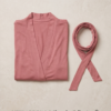 La Vie en Rose Lace-Trim Kimono Robe with Belt – Dusty Rose, L