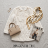 Stradivarius Faux Fur Collarless Coat – Cream/Ivory, M