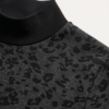 Souluxe Leopard Print Seamless Mock Neck Long Sleeve Top – Black/Charcoal