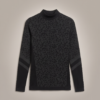 Souluxe Leopard Print Seamless Mock Neck Long Sleeve Top – Black/Charcoal
