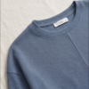 MNG (Mango) Blue Textured Pique Sweatshirt — Relaxed Crew Neck, Size M