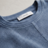 MNG (Mango) Blue Textured Pique Sweatshirt — Relaxed Crew Neck, Size M