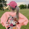 SHEIN Kids Baseball Characters Fleece-Lined Sweatshirt – Pink, 12Y