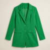 SHEIN Green Single-Breasted Blazer – Emerald Green