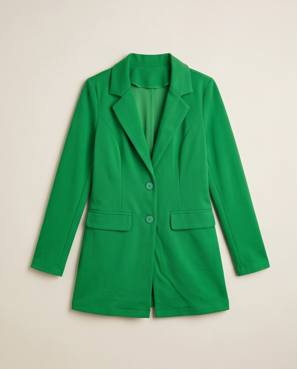 SHEIN Green Single-Breasted Blazer – Emerald Green