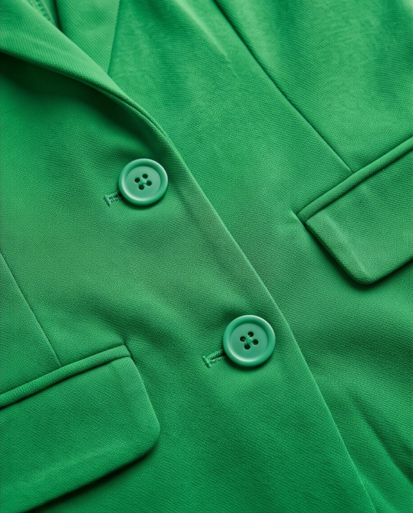 SHEIN Green Single-Breasted Blazer – Emerald Green