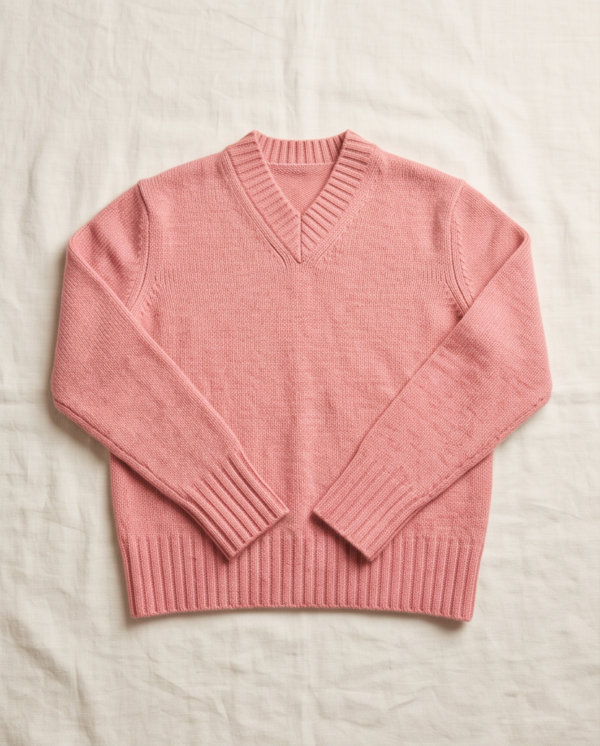 Primark V-Neck Knit Sweater – Dusty Pink, S