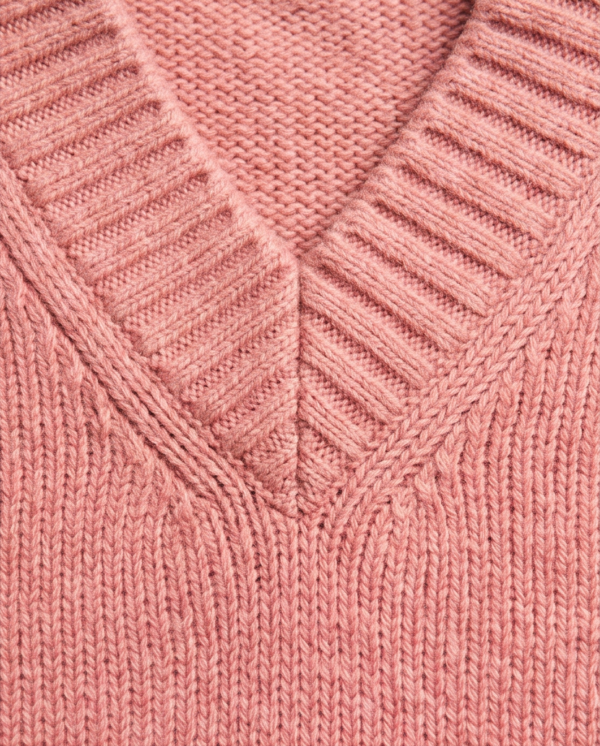 Primark V-Neck Knit Sweater – Dusty Pink, S
