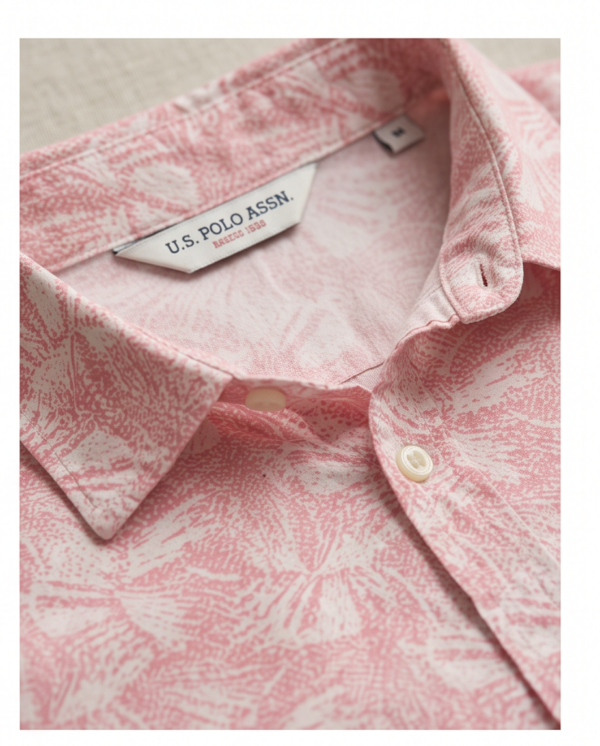 U.S. Polo Assn. Floral Print Button-Up Shirt – Pink/White