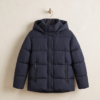Zara Hooded Puffer Jacket – Navy Blue, 14-16Y (Women's M)