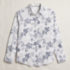U.S. Polo Assn. Botanical Print Button-Up Shirt – White/Navy Blue