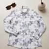 U.S. Polo Assn. Botanical Print Button-Up Shirt – White/Navy Blue