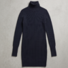 Zara Woman Studio Ribbed Turtleneck Knit Dress – Navy Blue, M/L