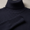 Zara Woman Studio Ribbed Turtleneck Knit Dress – Navy Blue, M/L