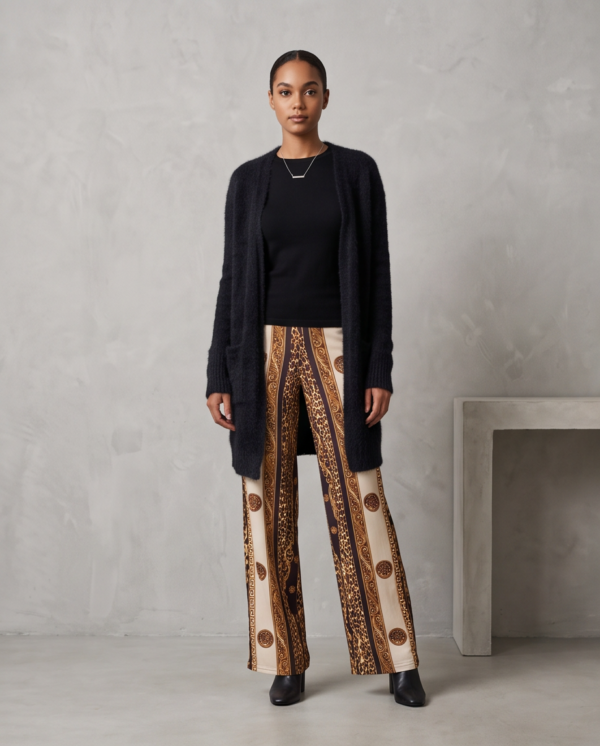 Primark Fluffy Knit Longline Cardigan with Pockets – Black, S