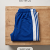 SHEIN Wide-Leg Track Pants with Snap-Button Sides – Royal Blue/White, M