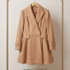 SHEIN Fit-and-Flare Coat with Gold Buttons – Camel, M