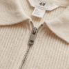 H&M Kids Half-Zip Knit Sweater with Collar – Cream, 10-12Y